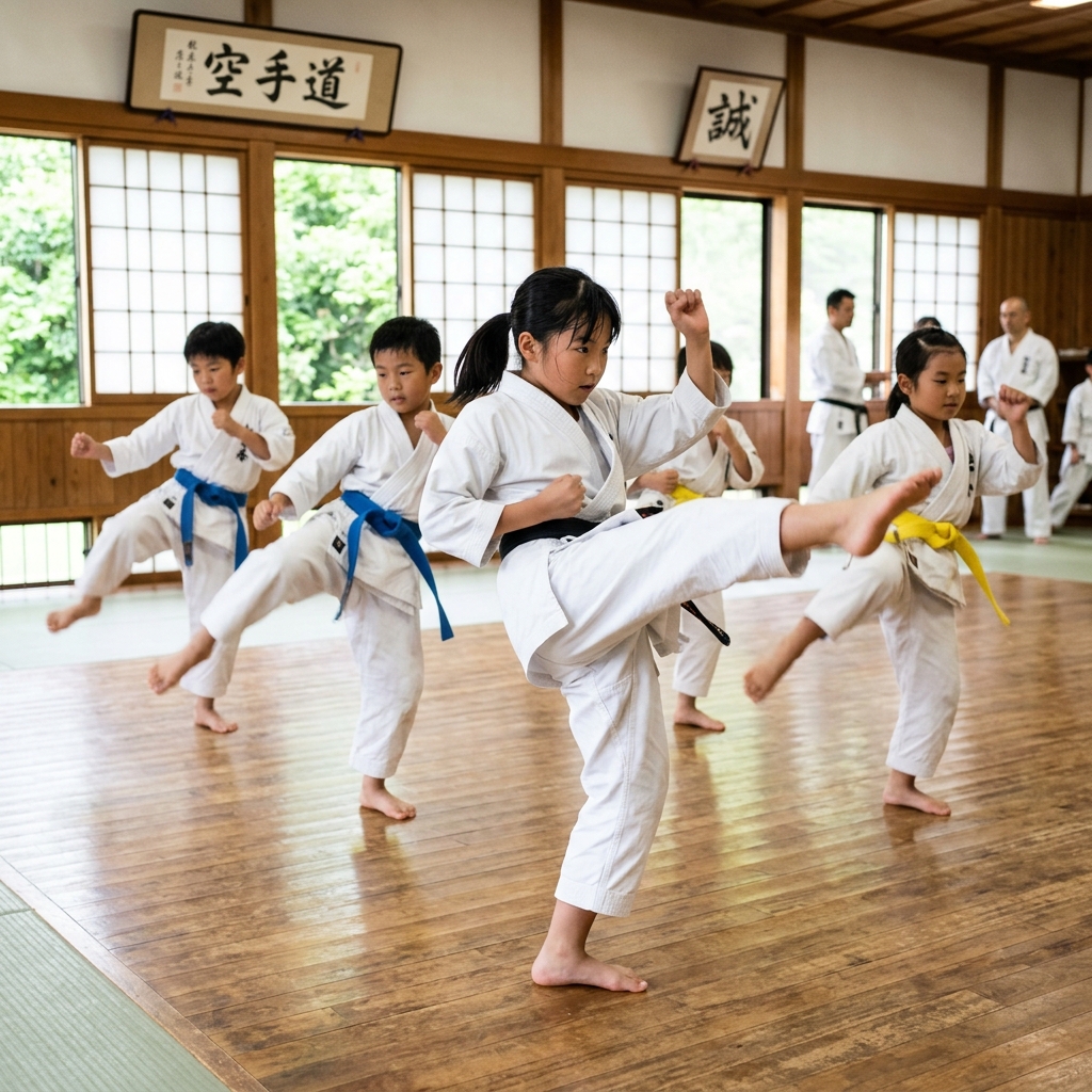 空手稽古の様子